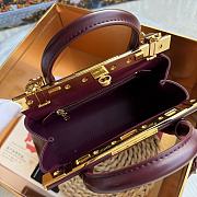 DG Mini Marlene Day bag in palmellato calfskin burgundy 19x13.5x7cm - 4
