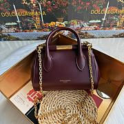 DG Mini Marlene Day bag in palmellato calfskin burgundy 19x13.5x7cm - 3