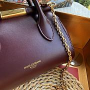 DG Mini Marlene Day bag in palmellato calfskin burgundy 19x13.5x7cm - 2