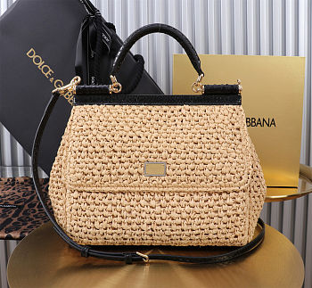 DG Sicily handbag in crochet raffia 25x20x12cm 
