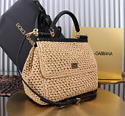DG Sicily handbag in crochet raffia 25x20x12cm  - 3