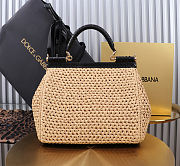 DG Sicily handbag in crochet raffia 25x20x12cm  - 2