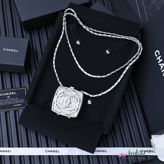 Chanel Bling Compact Crossbody Silver Necklace - 1