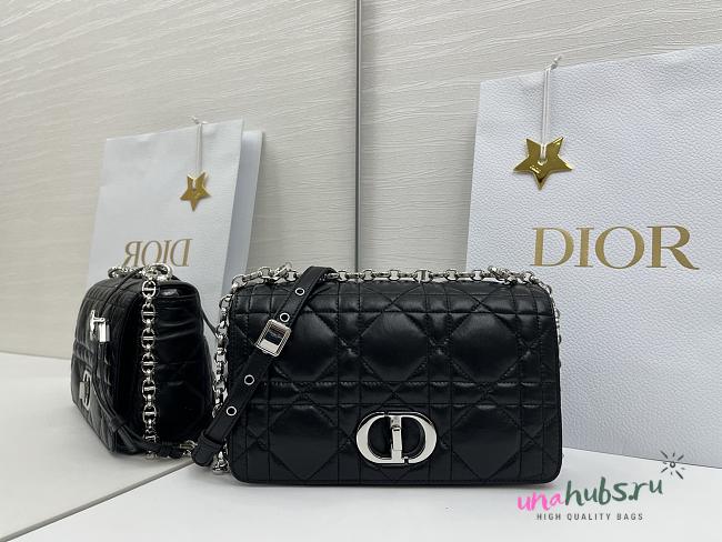 Dior Medium Soft Caro Bag Black silver 25x16x9cm - 1