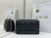 Dior Medium Soft Caro Bag Black silver 25x16x9cm - 3