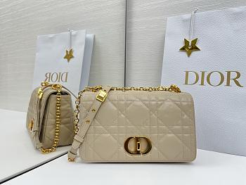 Dior Medium Soft Caro Bag Beige Gold 25x16x9cm