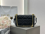 Dior Medium Soft Caro Bag Black Gold 25x16x9cm - 4