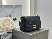 Dior Medium Soft Caro Bag Black Gold 25x16x9cm - 3