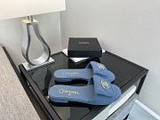 Chanel Blue Denim Slides - 3