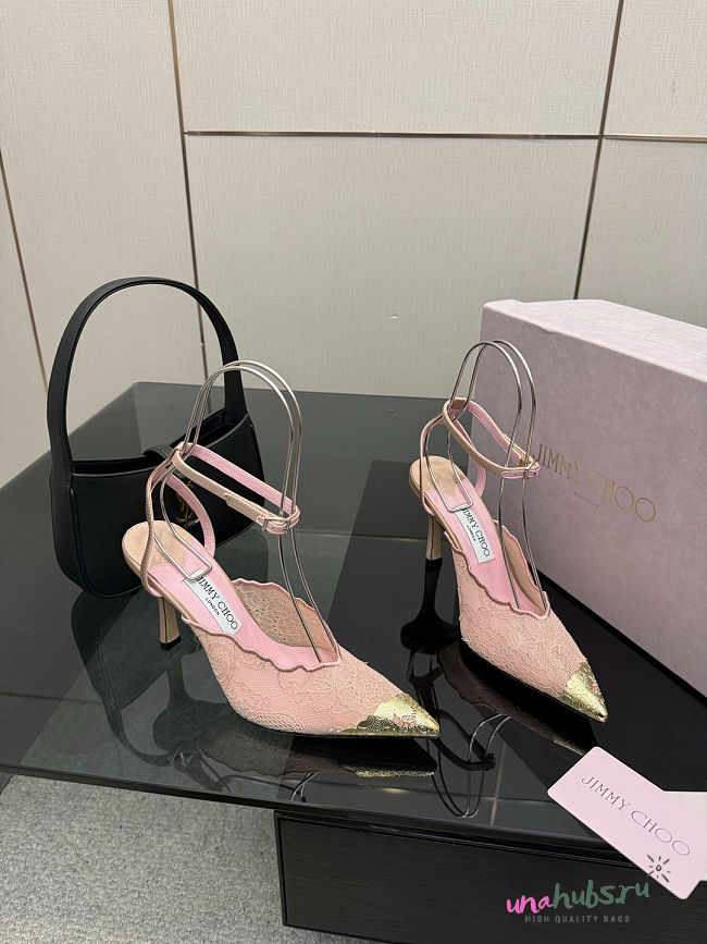 Jimmy Choo Faiz 100 Rose Lace Pumps - 1