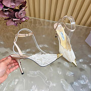 Jimmy Choo Faiz 100 White Lace Pumps - 2