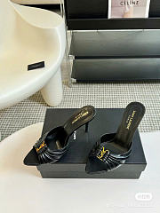 YSL Babylone Mules In Black Smooth Leather - 1