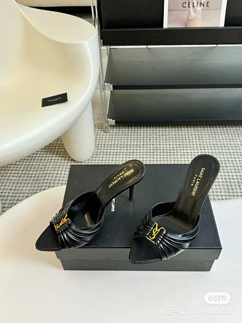 YSL Babylone Mules In Black Smooth Leather