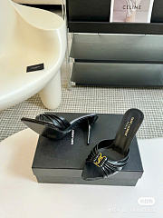 YSL Babylone Mules In Black Smooth Leather - 3
