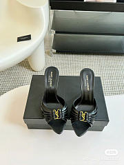 YSL Babylone Mules In Black Smooth Leather - 2