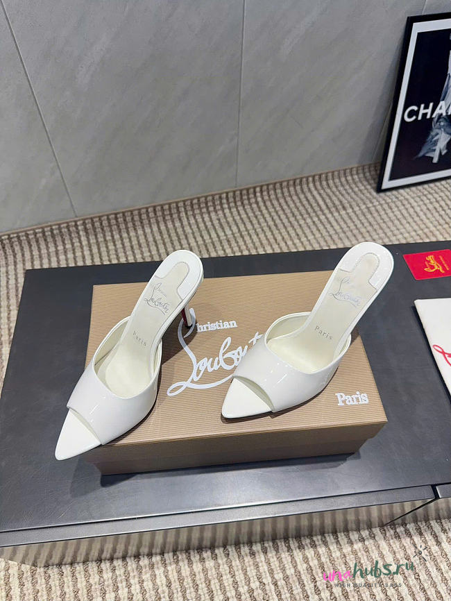 Christian Louboutin Miss Z Mule 100 mm Patent White - 1