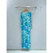 Pucci Printed Long Sleeve Maxi Dress In Blue - 1