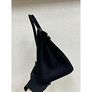 Hermes Birkin 25 Bag Black Doblis Suede 25cm - 4