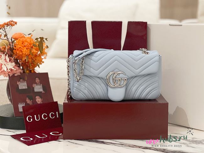 Gucci Marmont Light Blue 26x15x7cm - Unahubs - 1