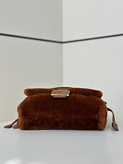 Fendi Mamma Baguette brown shearling 27x18x8.5cm - Unahubs - 5