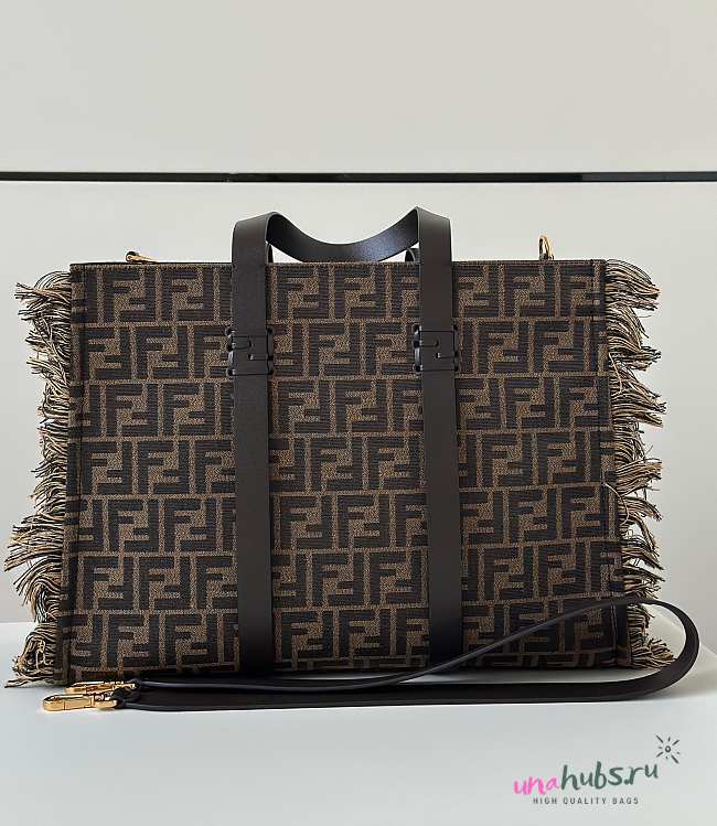 Fendi Summer Tote Brown fabric bag 37x29x16cm - Unahubs - 1