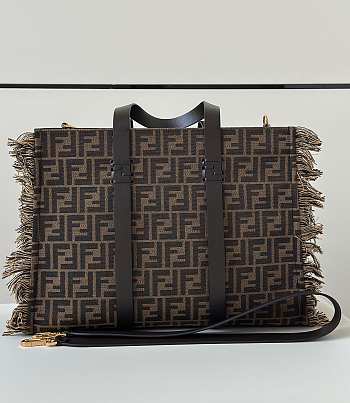 Fendi Summer Tote Brown fabric bag 37x29x16cm - Unahubs