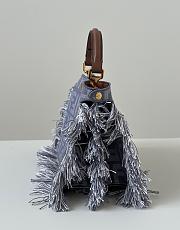 Fendi Peekaboo ISeeU Petite Blue denim 20x11x15cm - Unahubs - 3