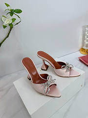 Amina Muaddi Sling Heels Silver 9.5cm - Unahubs  - 1