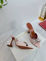 Amina Muaddi Sling Heels Silver 9.5cm - Unahubs  - 3