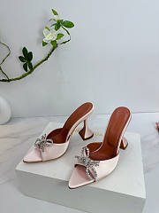 Amina Muaddi Sling Heels Silver 9.5cm - Unahubs  - 2