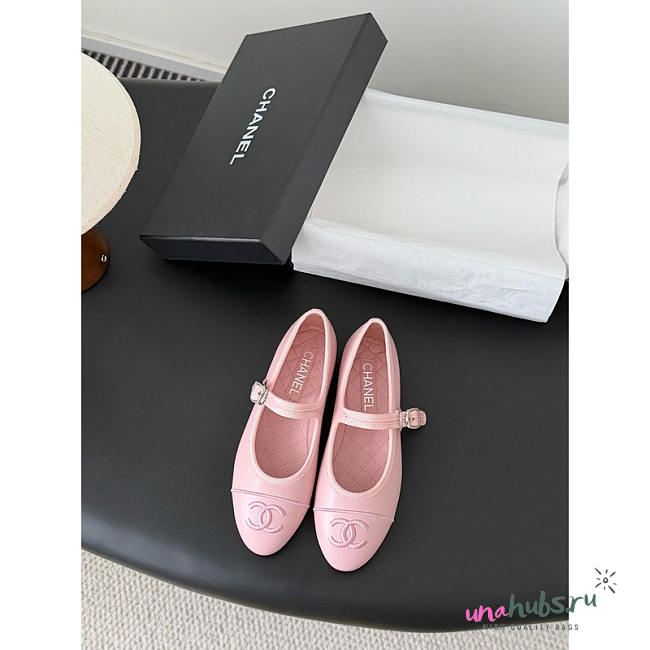 Chanel Mary Jane Flats In Light Pink - 1