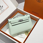 Hermes Kelly Pochette Swift Green 22cm - Unahubs - 1