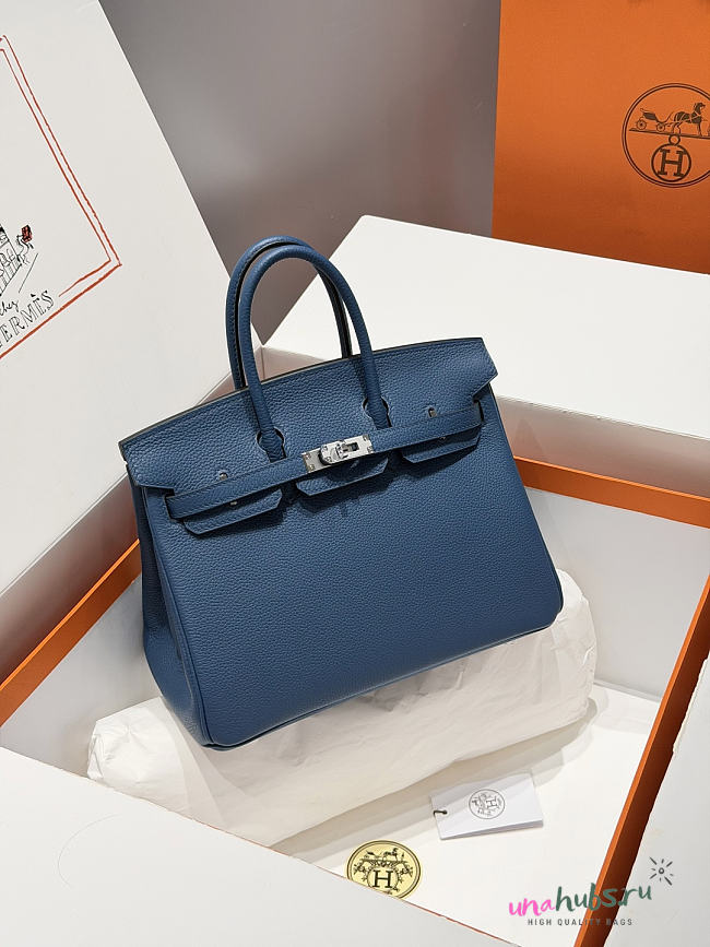 Hermes Birkin 25 Blue Silver Togo 25cm - Unahubs - 1