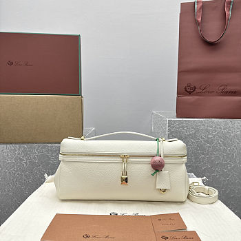 Loro Piana Extra Softy Bag L33 Calfskin White 33x14x9cm - Unahubs
