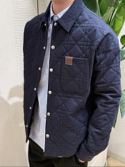Dior Cannage Overshirt Leather Patch Navy Blue - Unahubs - 4