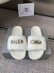 Balenciaga White Slides - 1
