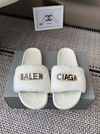 Balenciaga White Slides