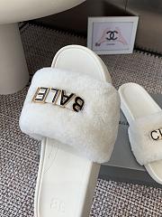 Balenciaga White Slides - 4