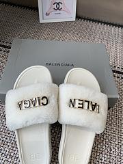 Balenciaga White Slides - 3