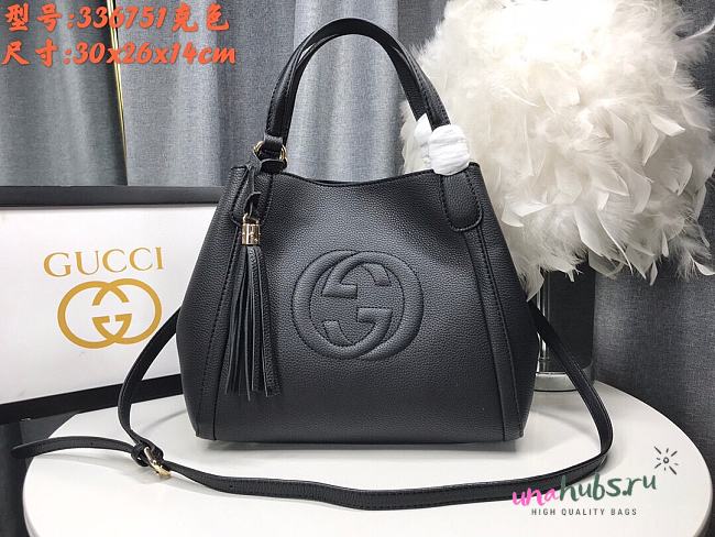Gucci Soho Bag Black 30x26x14cm - Unahubs - 1