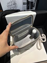 Chanel Vanity Case grey Leather Bag 17x9.5x8cm - 2