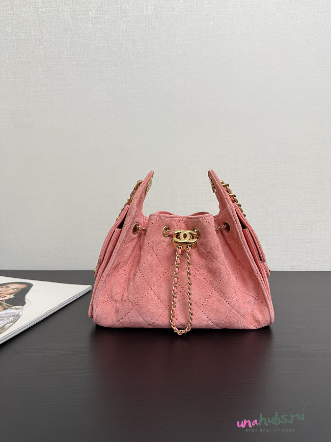 Chanel Mini 25 Handbag Pink Suede 22x21x10cm - 1