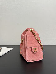 Chanel Mini 25 Handbag Pink Suede 22x21x10cm - 4