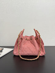 Chanel Mini 25 Handbag Pink Suede 22x21x10cm - 3