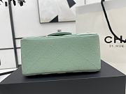 Chanel Mini Flap Bag Light Green Silver Caviar 17cm - Unahubs - 5