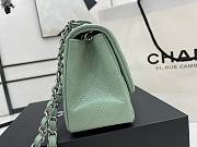 Chanel Mini Flap Bag Light Green Silver Caviar 17cm - Unahubs - 4