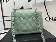 Chanel Mini Flap Bag Light Green Silver Caviar 17cm - Unahubs - 3