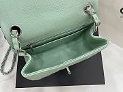 Chanel Mini Flap Bag Light Green Silver Caviar 17cm - Unahubs - 2