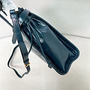 Prada Bonnie Leather Handbag Dark Green 38x30x12cm - 2