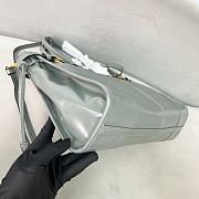 Prada Bonnie Leather Handbag Grey Green 38x30x12cm - 5